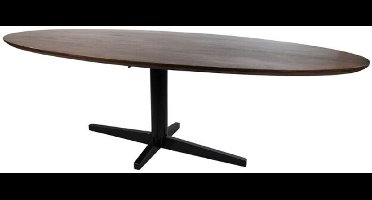 Eettafel Scorpio ovaal zwarte poot Mangohout 160x90 cm - walnoot