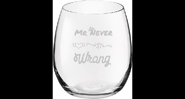 Gegraveerde drinkglas 39cl Mr. Never wrong