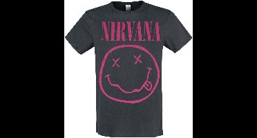 Nirvana Amplified Collection - Neon Pink Heren T-shirt - houtskool - XL