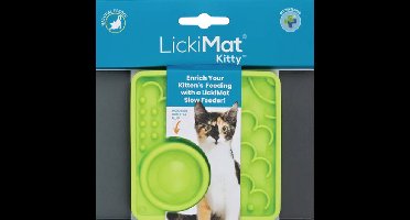 LickiMat - Kitty Groen - likmat - anti schrokbak kat - slowfeeder kat - kattenspeeltjes - kattenmand - kattenbak - krabpaal - krabpaal voor katten - kattenspeelgoed