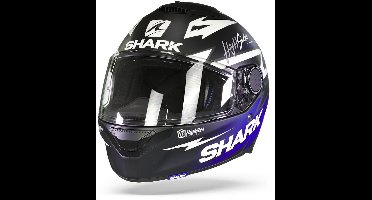 SHARK SPARTAN 1.2 ADRIAN PARASSOL Motorhelm integraalhelm Mat Zwart Blauw Zilver - Maat S