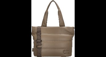 Zebra Trends Evie Shopper - Dames Handtas - Schoudertas - Crossbody Tas - Puffer Look - Verstelbare en Afneembare Band - Meerdere Vakken - Trendy en Compact - Tote Bag - Dames Tas - Taupe