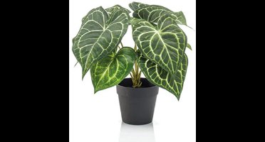 Emerald - Kunstplant in pot Anthurium 23cm - Kunstplant voor binnen