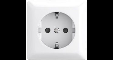 Busch Jaeger wandcontactdoos met randaarde opbouw alpinwit 20 EAPBJ-524