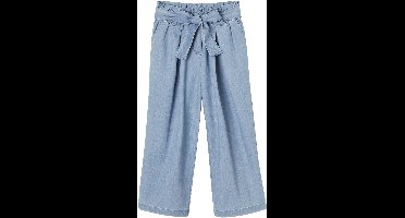 Vertbaudet Wijde "paperbag"-driekwartmeisjesbroek van licht denim
