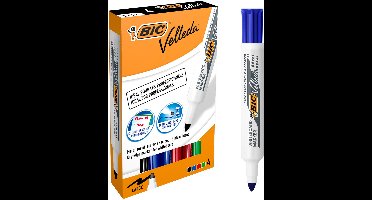 BIC Velleda 1711 Whiteboard Markers - Middelgrote Kogelpunt, Diverse Kleuren, Verpakking van 4