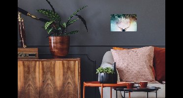 Muurstickers - Sticker Folie - Hert - Gewei - Bos - Mist - 30x20 cm - Plakfolie - Muurstickers Kinderkamer - Zelfklevend Behang - Zelfklevend behangpapier - Stickerfolie