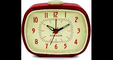 Kikkerland Retro Wekker Rood - Classic Alarm Clock - Vintage - Slaapkamer accessoire