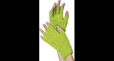 Vingerloze Handschoenen - Neon Groen - Carnaval - One Size - Unisex - Een Paar
