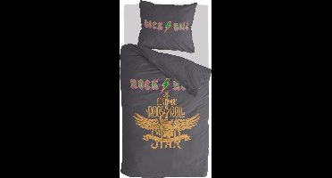 Byrklund Dekbedovertrek Get Rocked - 140x220 - 100% Katoen - Antraciet