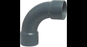 Mega Bocht 90° PVC-U 50 mm lijmmof 16bar grijs type handgevormd