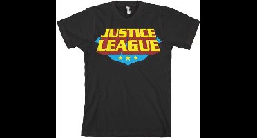 DC Comics Justice League Heren Tshirt -S- Classic Logo Zwart