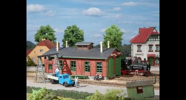 Auhagen 11 355 H0 Dubbele locomotiefloods met portaalkraan