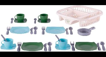 Cavallino Servies met Afwasrek Blauw, 30dlg.