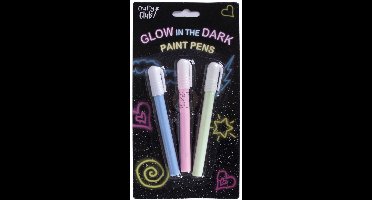 Glow in the Dark Verfstiften, 3st.