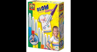 SES Creative - Blow airbrush pens voor Textiel – blaastiften - 7 heldere kleuren - om kleding te versieren - mooie kleurovergangen