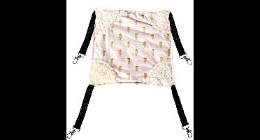 Duvo+ Carrot hangmat pluche wit voor knaagdieren S - 27x27x2cm