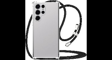 Hoesje Geschikt Voor Samsung Galaxy S25 Ultra Hoesje Transparant Met Telefoonkoord - Galaxy S25 Ultra 5G Siliconen hoesje Back Cover met Koord Transparant