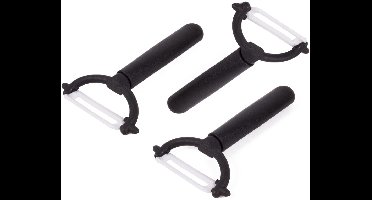 Benson Dunschiller - 3x - zwart/wit - keramiek/kunststof - 12,5 cm - aardappelschiller