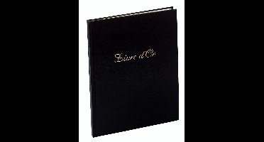 Exacompta 2x Gastenboek Balacron omslag met opschrift Livre d'Or - 100 pagina's - 27x22cm verticaal - Zwart - 4981E