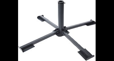 Gerimport Inklapbare parasolvoet/kruisvoet - zwart - metaal - voor 40 cm stenen