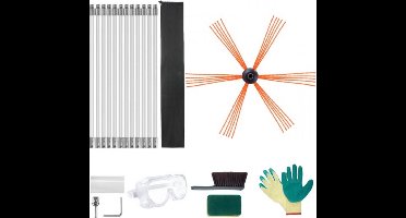 Schoorsteenveegset 12m - Schoorsteenveger - Kachelpijpborstel - Schoorsteenreiniger - Schoorsteenborstel - Roetbezem & Openhaardborstel borstel