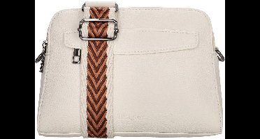 Beagles Las Palmas Crossbody Schoudertas - Trendy Schouderband - Fashion Bag - Praktische Ritsvakken - Dames Tas - Gebroken wit