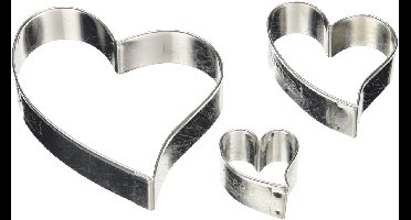 Staedter 3-delige liefdeskoekjessnijder set, roestvrij staal, 30 x 30 x 30 cm