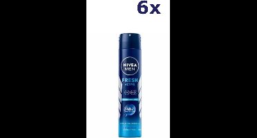 6x Nivea Deospray Men - Fresh Active 200 ml
