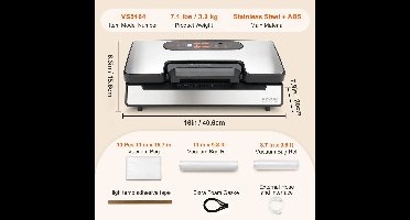 Vacuümsealer Machine - Vacuümmachine - Vacuümsealer - Foodsaver - 90Kpa - Automatisch - en Handmatig - Voedselbewaring - 30 cm Sealbreedte