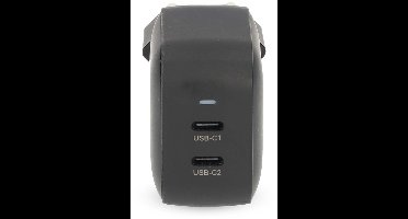 Nedis Oplader - 45 W - GaN - PD3.0 - 2.25 / 3.0 A - Outputs: 2 - 2x USB-C - Automatische Voltage Selectie - Zwart