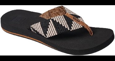 Reef Spring Wovenpebble Dames Slippers - Zwart/Bruin - Maat 38,5