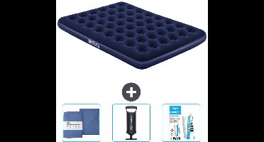 Bestway luchtbed - 2-Persoons - 152 x 203 x 22 cm - Blauw - Inclusief Hoeslaken - Pomp en Reparatieset