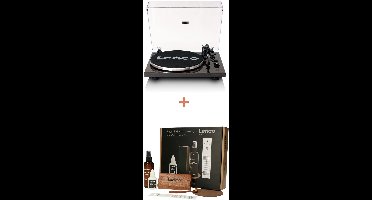 Lenco Platenspeler Bundel LBT-345WA + TTA-6IN1 - Platenspeler met Bluetooth en Aandrukgewicht + Cleaning Kit - Expertise Lijn
