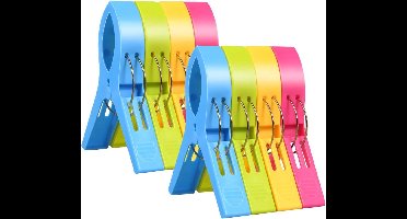 Handdoekclips - Handdoeklusjes met Clip - Handdoekknijpers - Badlaken Knijpers - Handdoekklem - Handdoekklemmetjes - Theedoek Haakje - Handdoekhaakjes - Handdoekhouders - Ophanghaakjes voor Theedoeken - Veelkleurig - 8 Stuks