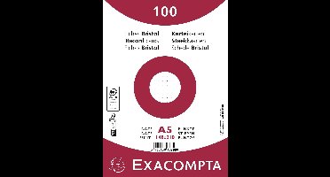 Exacompta 10x Pak 100 steekkaarten onder film - bristol karton dots niet geperforeerd - 148x210mm - Wit - 10708E