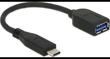 USB-C naar USB-A adapter - USB3.1 Gen 2 - tot 3A / zwart - 0,10 meter