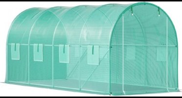 Tuinkas - Inlooptunnelkas Groen - 5x2x2 m - Met Gegalvaniseerd Waterdicht Frame