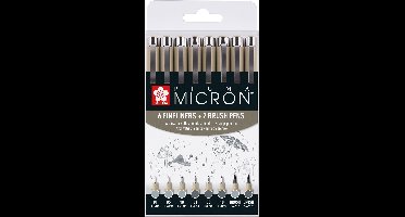 Sakura pigma micron fineliner set 8 koudgrijs | 6 stuks