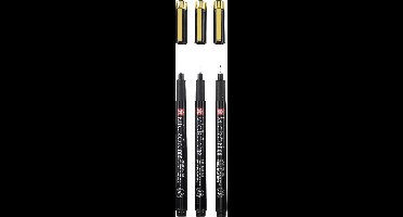 Fineliner sakura pigma micron black and gold 3st