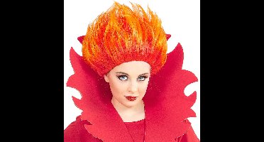 Widmann Duivel Kostuum - Vlammende Vuur Pruik - Halloween Verkleedkleding