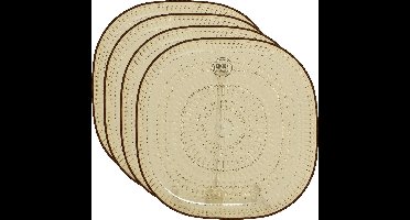 Decoris ontbijtbord - 6x - geel - 20,5 cm - kunststof - camping bord/servies