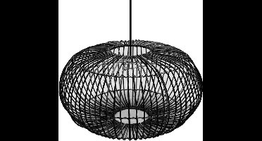 Groenovatie Rotan / Rieten Hanglamp - Handgemaakt - Zwart - ⌀40 cm