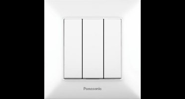 Panasonic-Serieschakelaar 3 line-Wit-Compleet-Arkedia Slim Serie