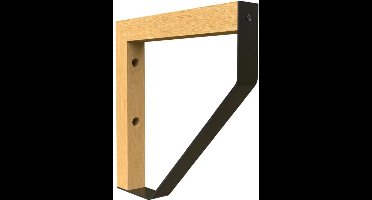 Plankdrager Spec. Driehoek - 2 stuks - 202 x 202mm - Hout / Metaal - Zwart - Plankdragers