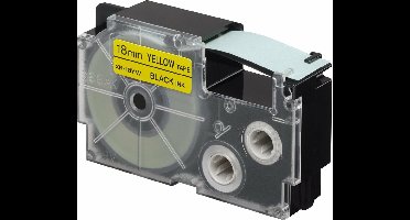 Laminated Tape for Labelling Machines Casio XR-18YW Black Yellow