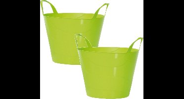 Prosperplast Flexibele Emmer - 2x - 45 liter - groen - wasmand - kuip - flexibel - met handvaten