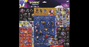 Sonic Prime stickers Totum XL super sticker set 7 vellen incl. luxe metallic en laser stickers 38 x 36 cm - cadeau jongens vanaf 4 jaar