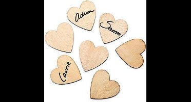 *** 50 stuks Houten Hartjes - Perfect voor je Drop Top Gastenboek! - van Heble® ***