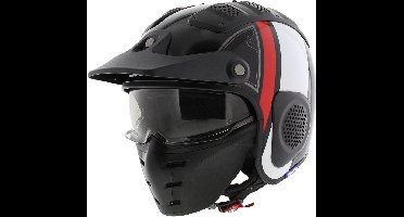 Shark X-Drak Trial Helm Terrence glans zwart wit rood XS - Motorhelm Scooterhelm